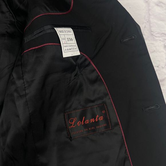 K0-1015 Lolanta Boys Black Tuxedo 4pc size 150 (size 12) - Picture 8 of 8